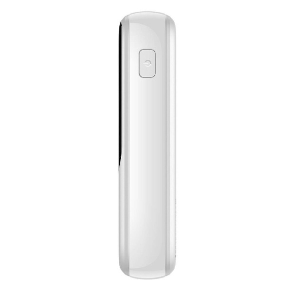 Baseus Qpow Digital Display Powerbank med hurtiglading 10000mAh 22,5W QC/PD/SCP/FCP med innebygd USB-C-kabel hvit