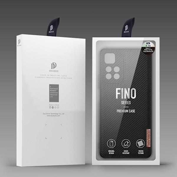 Nylonbelagt Dux Ducis Fino-deksel for Poco M4 Pro 5G svart
