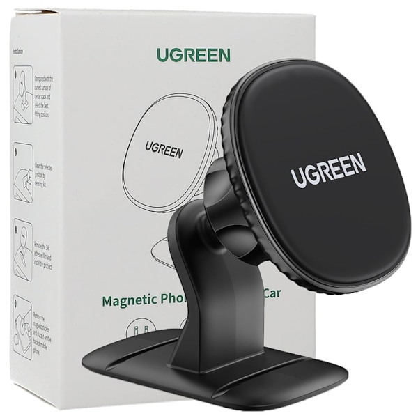 UGRØN MAGNETISK BILTELEFONHOLDER TIL DASHBOARD Sort