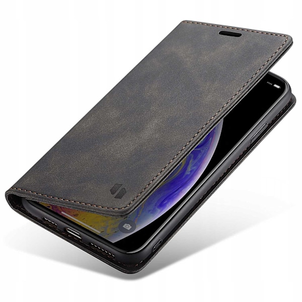 Spacecase Case Plånbok För Iphone Xs Max Svart Läder