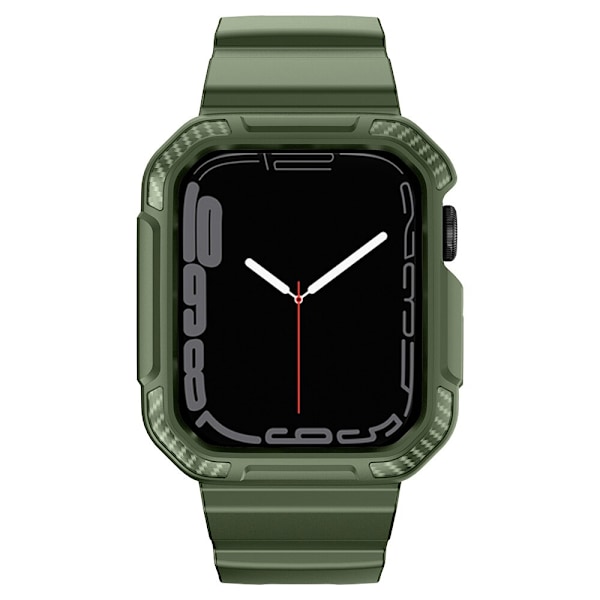 Kingxbar CYF106 2-i-1 pansret veske for Apple Watch SE 8, 7, 6, 5, 4, 3, 2, 1 (41, 40, 38 mm) med stropp grønn
