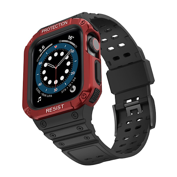 Beskytt armbåndet med etui Apple Watch 7 / 6 / 5 / 4 / 3 / 2 / SE (45 / 44 / 42 mm) etui pansret klokkedeksel svart