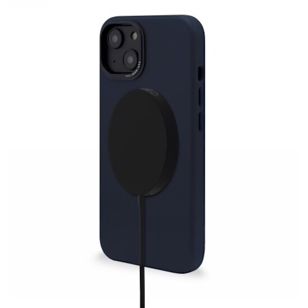 Dekodet - MagSafe-kompatibelt lærdeksel til iPhone 14 Plus (stålblå)