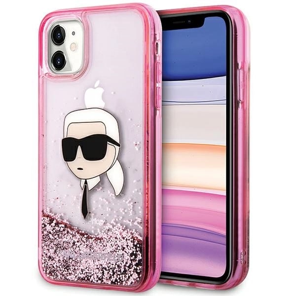 KARL LAGERFELD GLITTER KARL HEAD COVER TIL IPHONE 11/XR - PINK