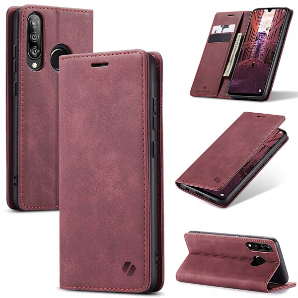 Spacecase Fodral Pålbockskydd För Huawei P30 Lite Rött Läder