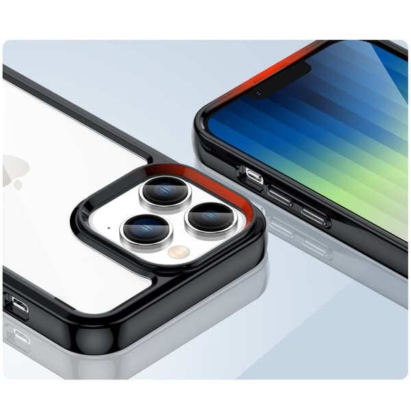 Outer Space Case iPhone 14 Pro hardt deksel med gelramme, svart