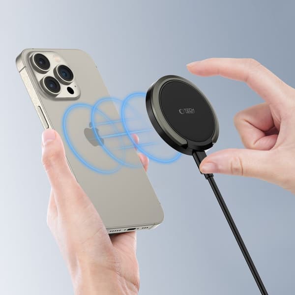 TECH-PROTECT QI15W-A33 MAGNETISK MAGSAFE TRÅDLØS LADER SORT