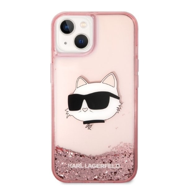 KARL LAGERFELD GLITTER CHOUPETTE HEAD COVER TIL IPHONE 14 PLUS - PINK