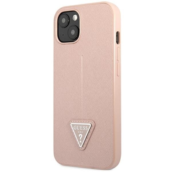 Guess GUHCP14MPSATLP iPhone 14 Plus 6.7 rosa/rosa hardt deksel SaffianoTriangle Logo