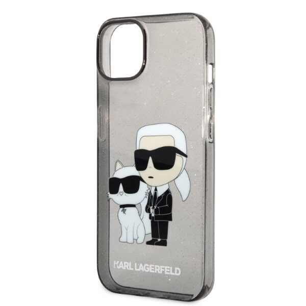 KARL LAGERFELD GLITTER KARL&CHOUPETTE ETUI TIL IPHONE 14 PLUS - SORT
