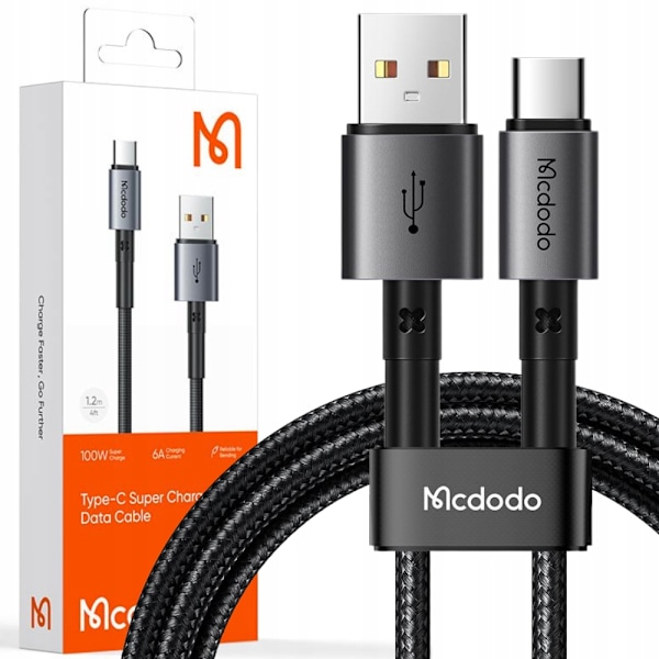 MCDODO USB-C SNABBLADDNINGSKABEL FÖR SAMSUNG XIAOMI USB TYP C 6A 100W 2M