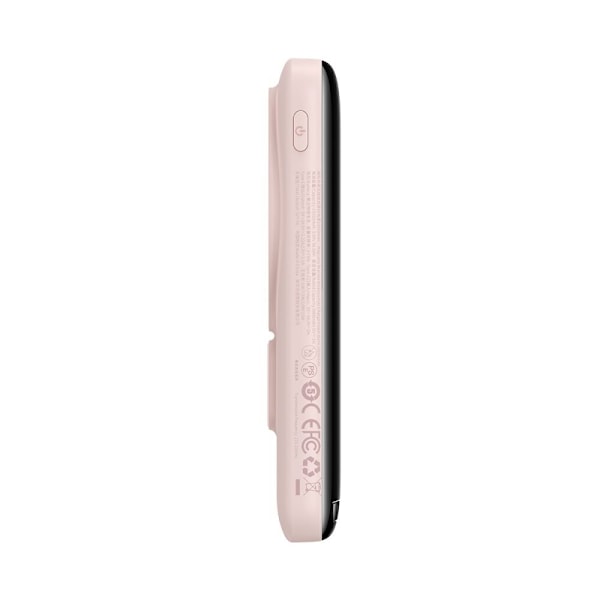 Baseus Magnetic Bracket strømbank med trådløs lading MagSafe 10000mAh 20W Overseas Edition rosa (PPCX000204) + USB Type C -k