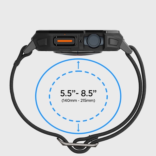 SPIGEN LITE FIT PRO ETUI MED REM TIL APPLE WATCH 4 / 5 / 6 / 7 / 8 / 9 / SE (44 / 45 MM) - MAT SORT