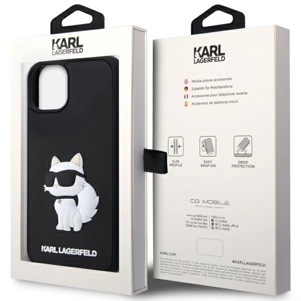 KARL LAGERFELD RUBBER CHOUPETTE 3D ETUI TIL IPHONE 14 PLUS - SORT