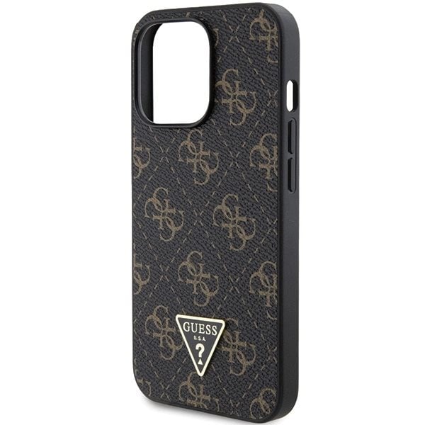 Guess 4G Triangle Metal Logo beskyttelsesdeksel til iPhone 14 Pro - svart