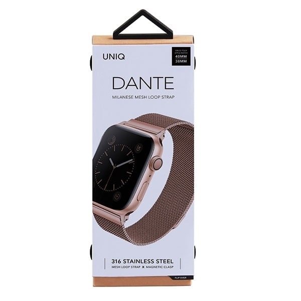 UNIQ Dante armbåndsur Apple Watch Series 4/5/6/7/8/SE/SE2 38/40/41 mm rustfritt stål rosa gull/rose gull