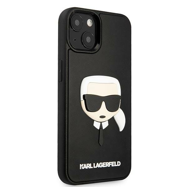 Karl Lagerfeld KLHCP14MKH3DBK iPhone 14 Plus 6.7 svart/svart hardt etui 3D-gummi Karls hode