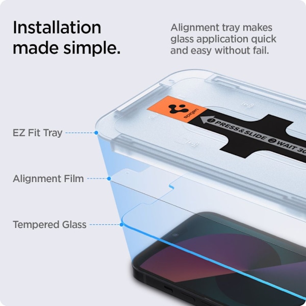 HÆRDET GLAS SPIGEN GLAS.TR "EZ FIT" 2-PACK IPHONE 13 / 13 PRO / 14
