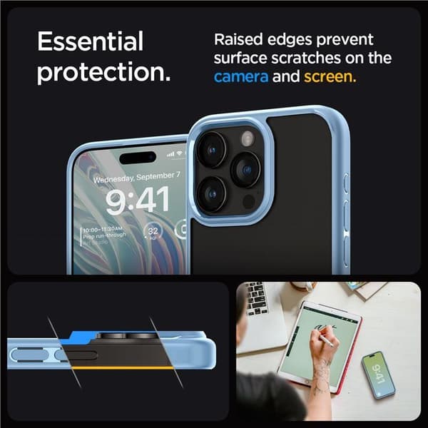 Spigen Crystal Hybrid, sierrablå - iPhone 15 Pro Max