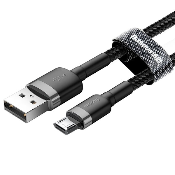 Baseus Cafule-kabel slitesterk nylonkabel USB / mikro-USB-kabel 2A 3M svart-grå (CAMKLF-HG1)