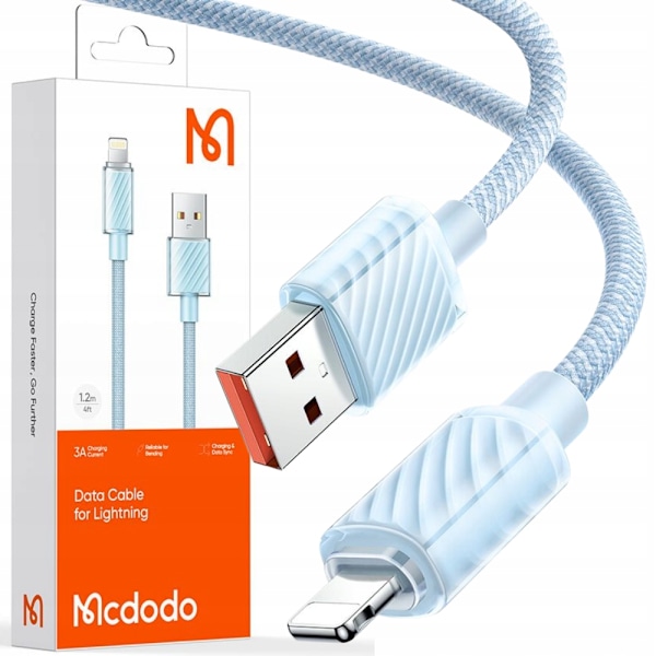 MCDODO LADDARE LIGHTNING USB-KABEL FÖR IPHONE 11 12 13 14 PRO 1M BLÅ