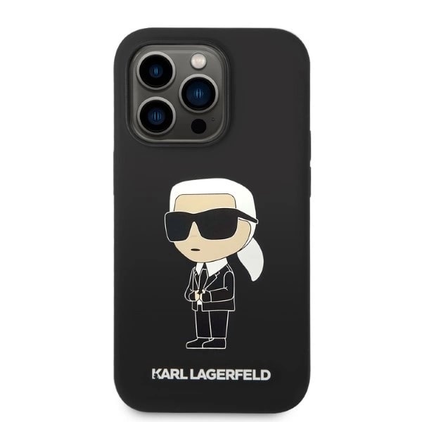 KARL LAGERFELD SILIKONE IKONIK MAGSAFE ETUI TIL IPHONE 14 PRO - SORT