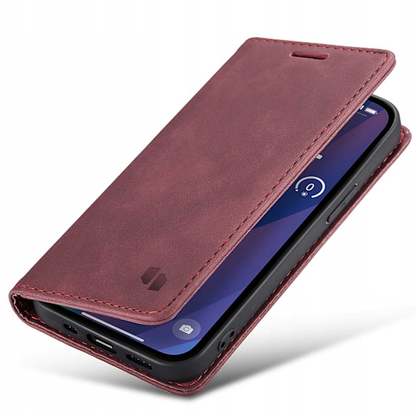 Rymdfodral Plånbok För Iphone 15 Plus Läder Rött