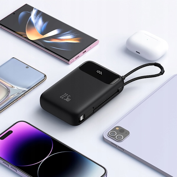 MCDODO POWERBANK 20000MAH MED DISPLAY USB USB-C 22,5W + LIGHTNING-KABEL