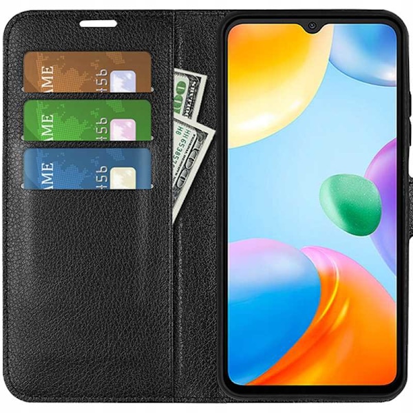 Litchi Case Cover Till Xiaomi Redmi 10C Poco C40 Svart