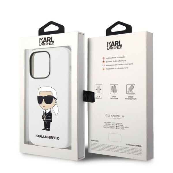 KARL LAGERFELD SILIKONE IKONIK ETUI TIL IPHONE 14 PRO MAX - HVID