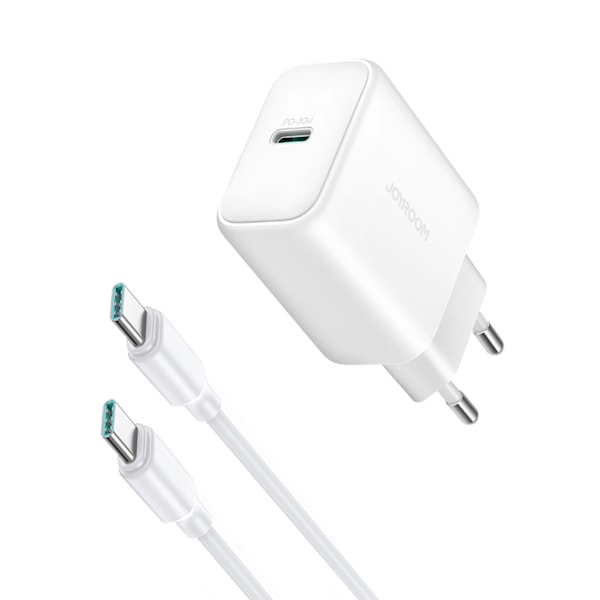 JOYROOM JR-TCF24 USB-C PD 30W QC SFC NETVÆRKSOPLADER - HVID + 1M USB-C KABEL