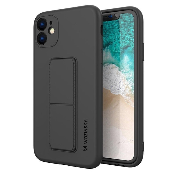 Wozinsky Kickstand Case silikondeksel med stativ for iPhone 12 Pro Max svart