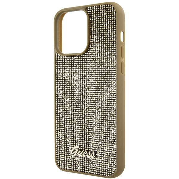 Guess Disco Metal Script-deksel til iPhone 15 Pro Max - Gull