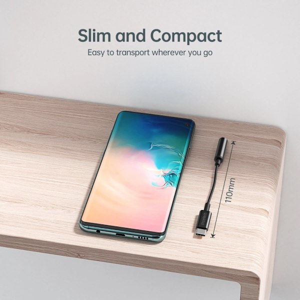 CHOETECH ADAPTER USB-C / DC 3,5MM AUDIO HOLDBAR SORT