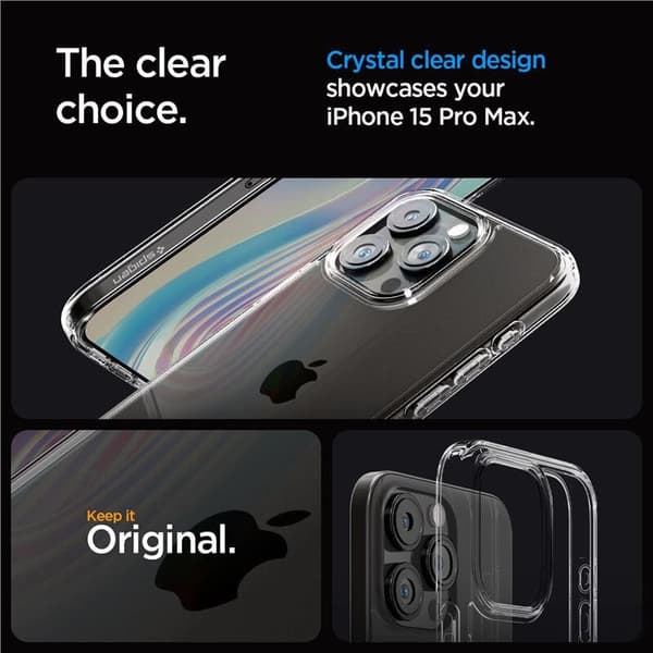 Spigen Crystal Hybrid, krystallklar - iPhone 15 Pro Max