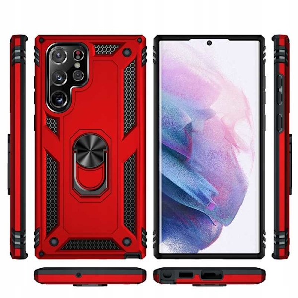 Spacecase Ring Nx-Fodral För Samsung Galaxy S22 Ultra Red