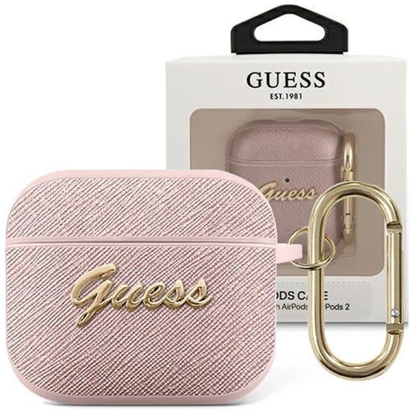 Gissa GUA3SASMP AirPods 3 omslag rosa/rosa Saffiano Script Metal Collection