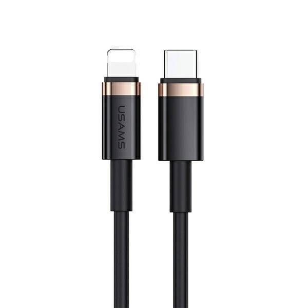 USAMS-kabel U63 USB-C till Lightning 1,2m 20W PD Snabbladdning svart/svart SJ484USB01 (US-SJ484)