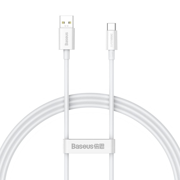 Baseus Superior Series SUPERVOOC USB-A-USB-C-kabel 65W 1m hvit