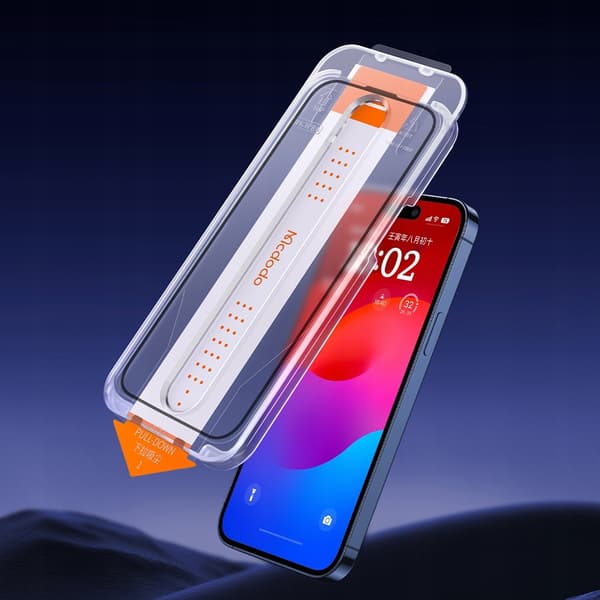 MCDODO EZ PASTE HEARTS GLAS STARKT GLAS IPHONE 15-DEKSEL