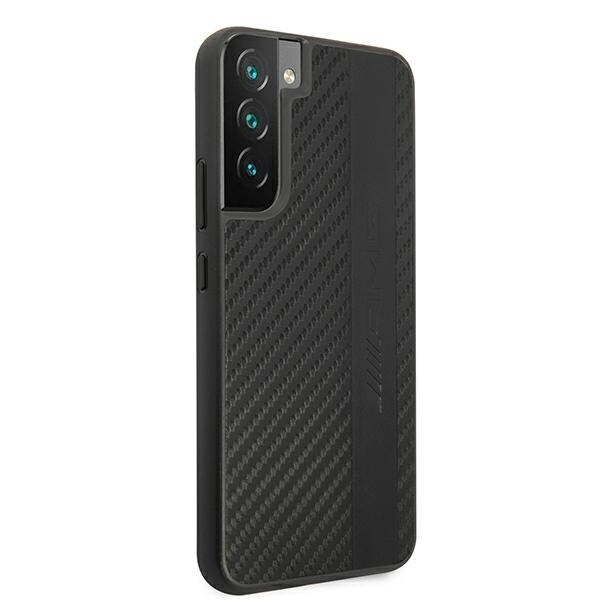 AMG CARBON STRIPE&EMBOSSED COVER TIL SAMSUNG GALAXY S22+ - SORT