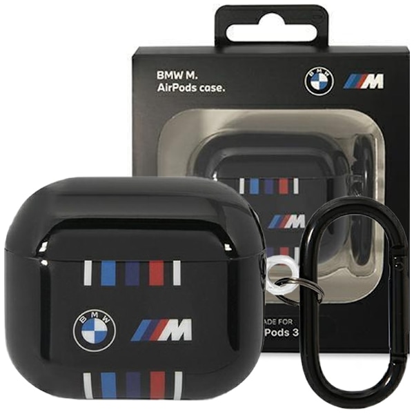 BMW BMA322SWTK veske for AirPods 3 gen deksel - svart flere fargede linjer