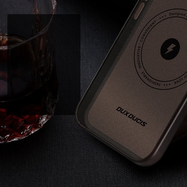 Dux Ducis Naples-deksel til iPhone 14 Pro Max skinndeksel (MagSafe-kompatibel) Mørkebrun