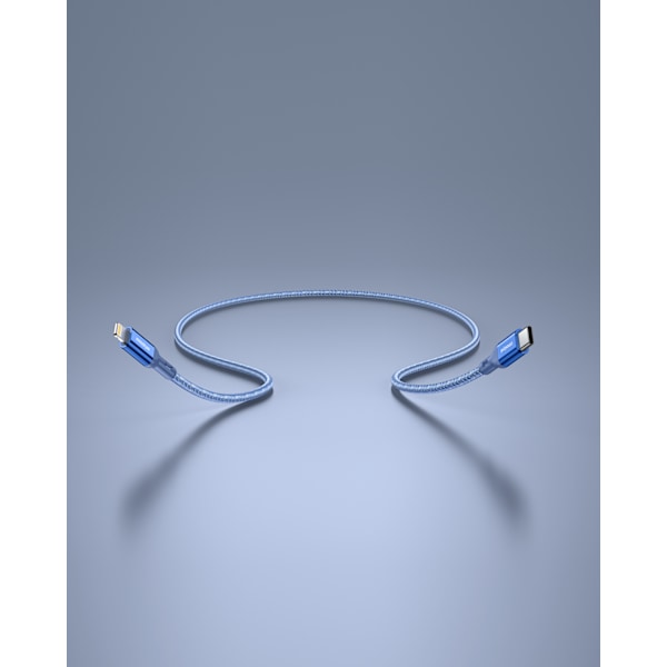 INNOSTYLE POWERFLEX USB-C LIGHTNING MFI SNABBLADDNINGSKABEL FÖR IPHONE KEVLAR 2M BLÅ