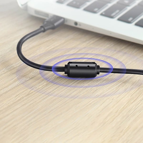 Ugrønn kabel for skriver USB-A - USB-B 480Mb/s 5m svart (US135)