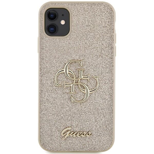 Guess GUHCN61HG4SGD-deksel til iPhone 11 / Xr - Gull Glitter Script Big 4G
