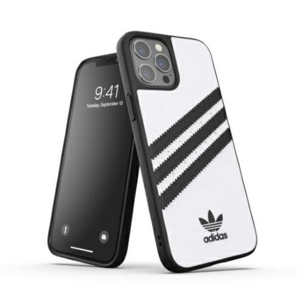 Adidas ELLER Formgjutet fodral PU iPhone 12 Pro Max vit-svart/vit-svart 42239