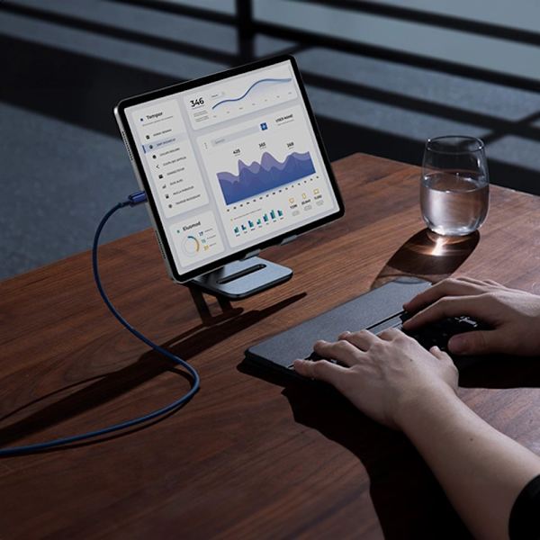 Baseus Tungsten Gold USB-C / USB-C kabel 100W 1m - mørkeblå
