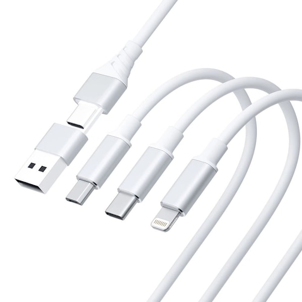 3mk Hyperkabel 3in1 USB-A - USB-C / USB-C - mikro-USB - Lightning 1,5 m - hvit