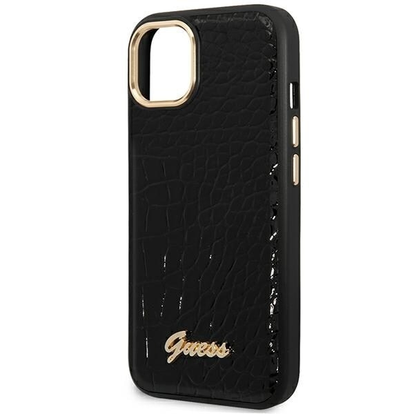 Guess GUHCP14MHGCRHK iPhone 14 Plus 6.7 svart/svart hardt deksel Croco Collection